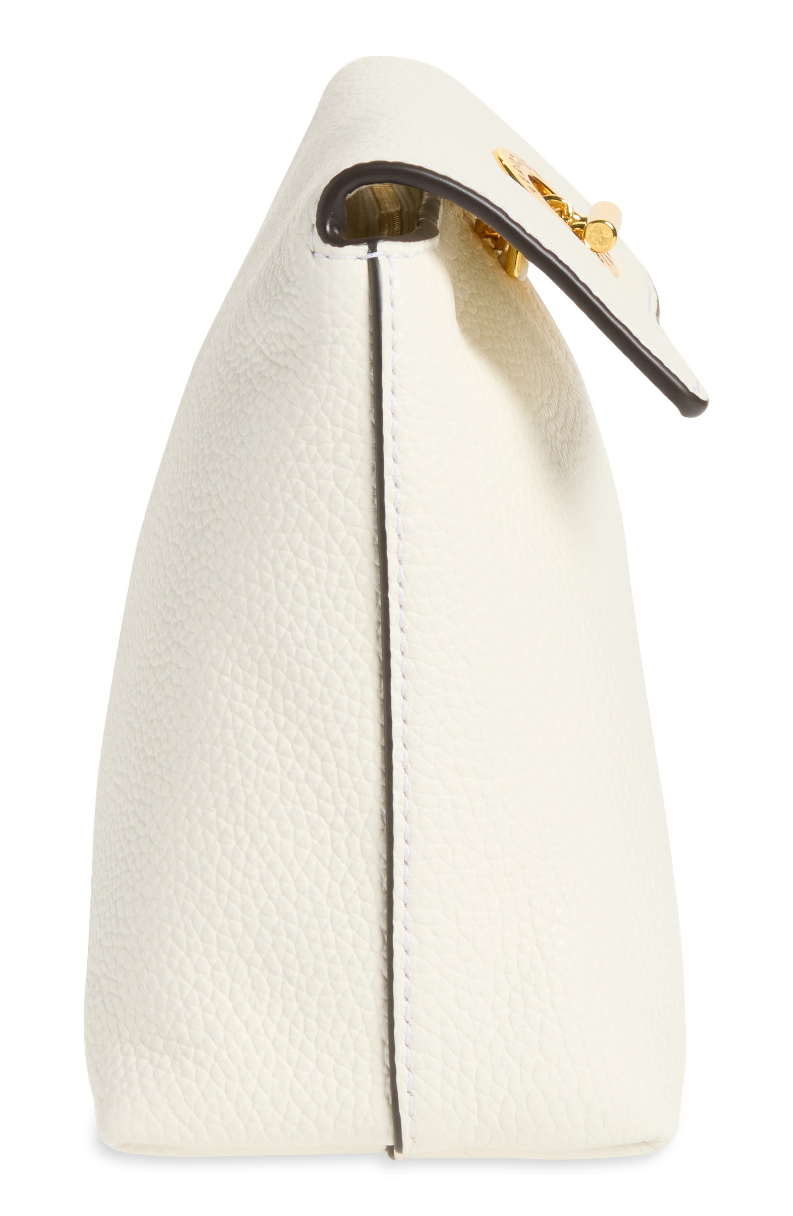 Veronica Beard Anchor Leather Clutch, Alternate, color, Off White