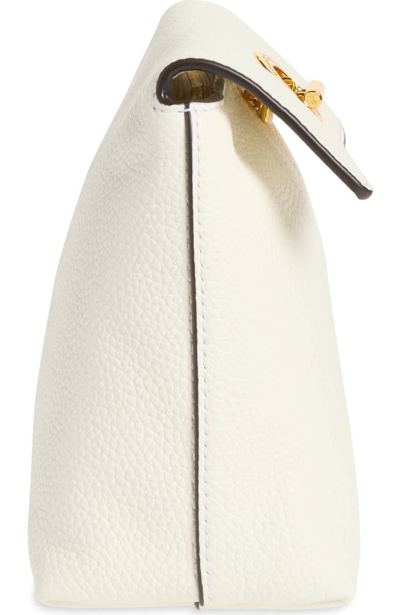 Veronica Beard Anchor Leather Clutch, Alternate, color, Off White