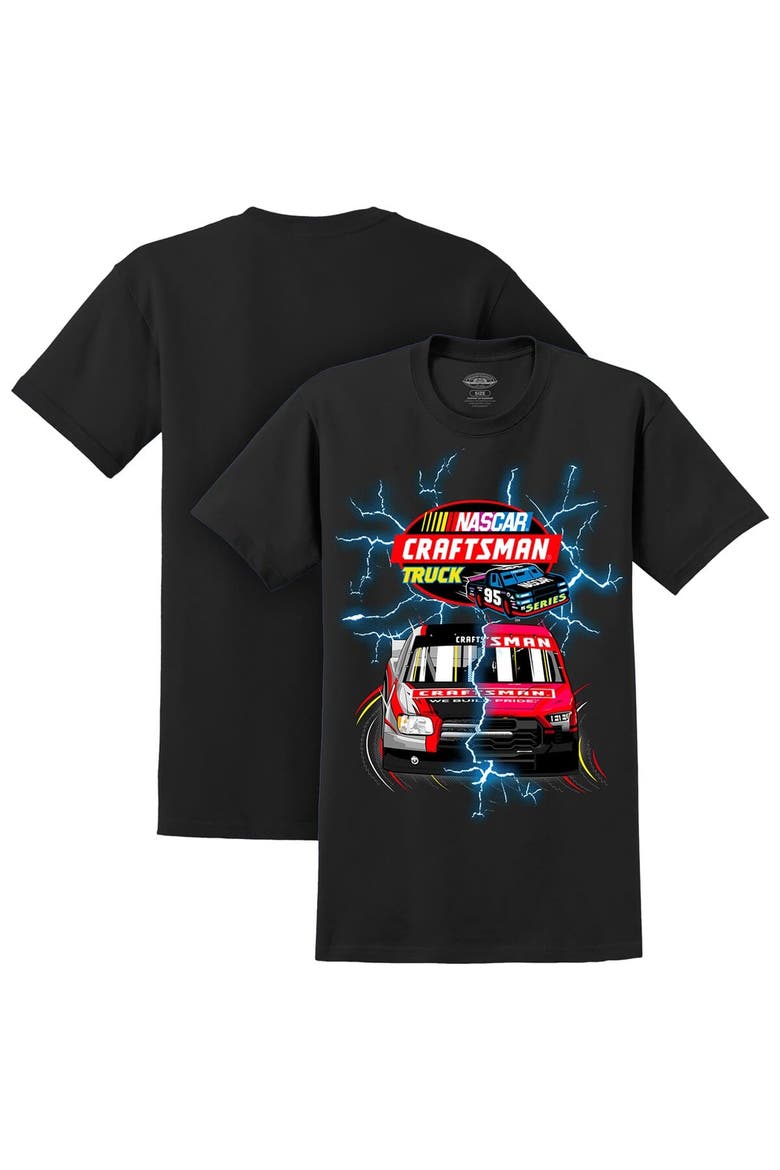 Men's Black NASCAR Craftsmen Truck Series Lightning Tri-Blend T-Shirt, Main, color, Black