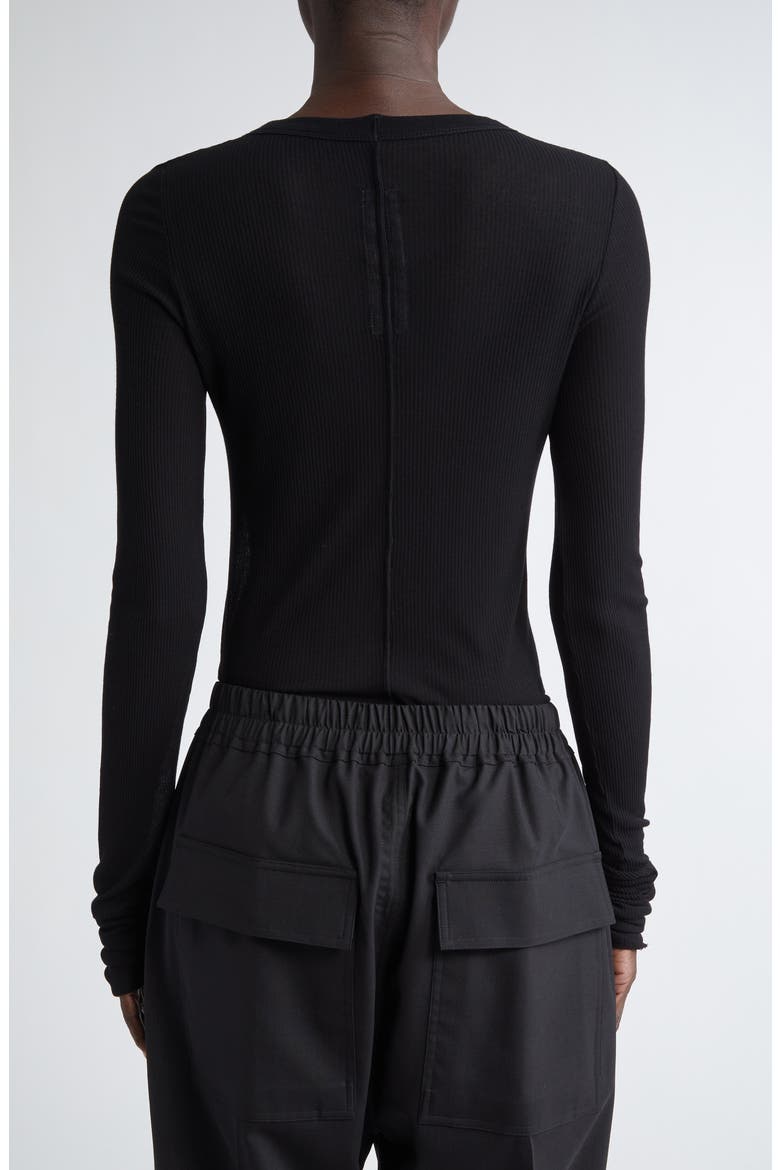 Rib Long Sleeve T-Shirt, Alternate, color, BLACK