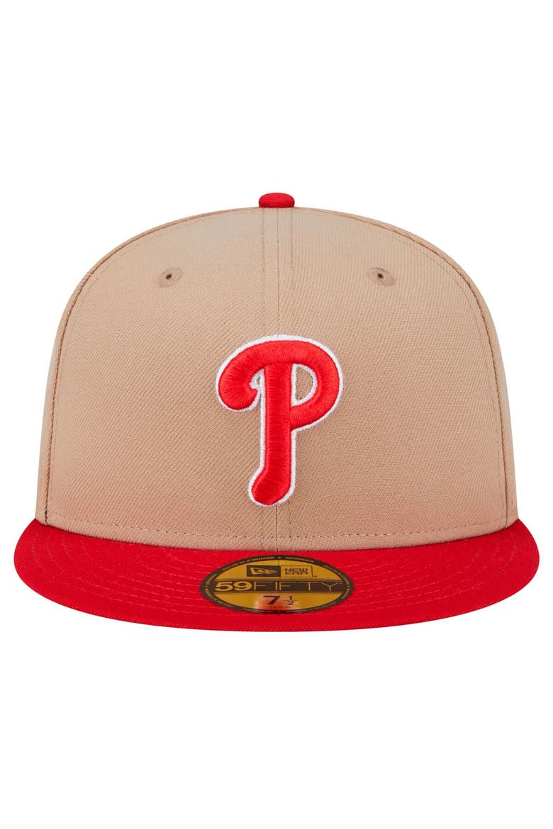 Men's New Era Khaki Philadelphia Phillies 59FIFTY Fitted Hat, Alternate, color, Khaki