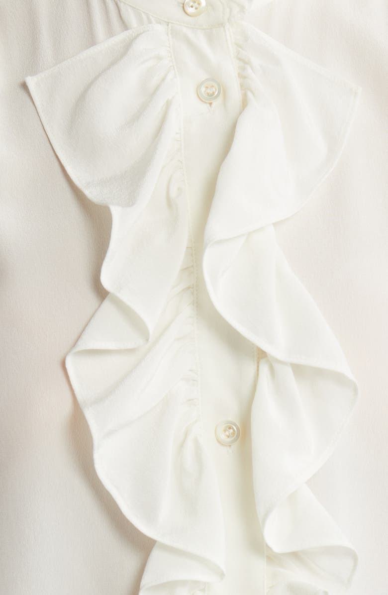 FRAME Ruffle Sleeveless Silk Top, Alternate, color,