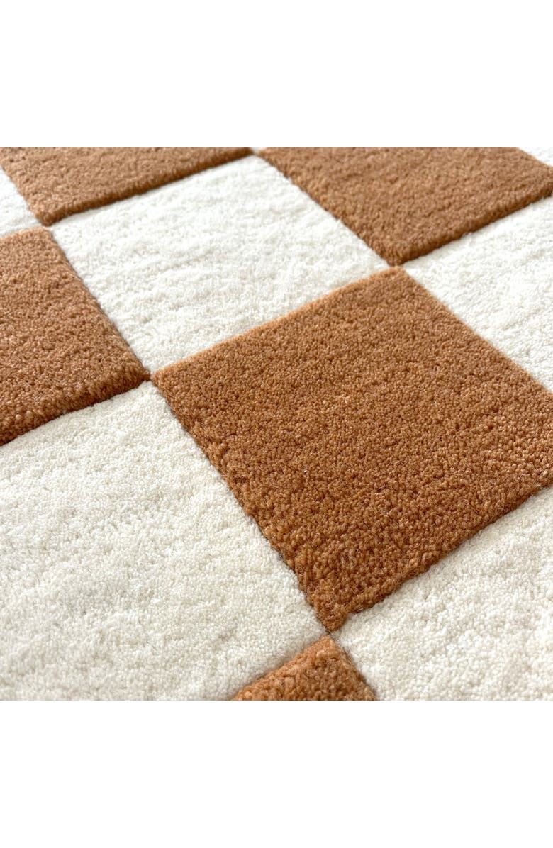 Maison Deux Checkerboard Rug, Alternate, color, Terra Brown