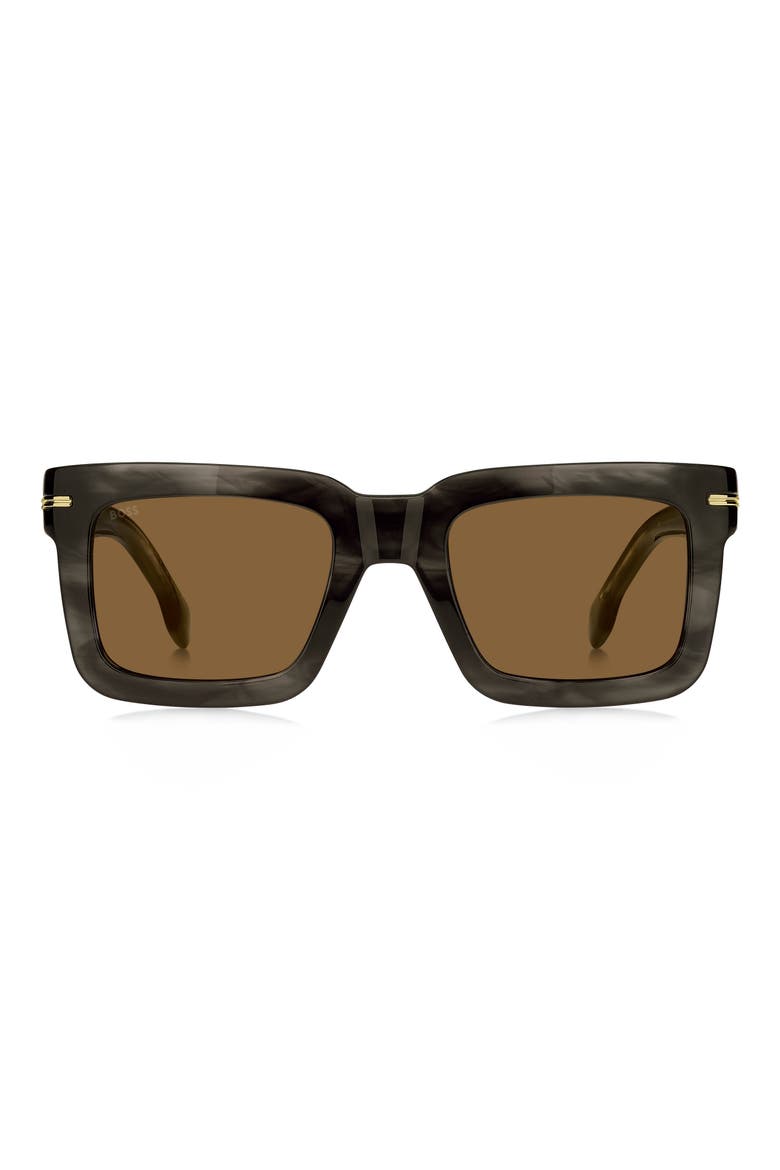 51mm Square Sunglasses, Main, color, GREY HORN