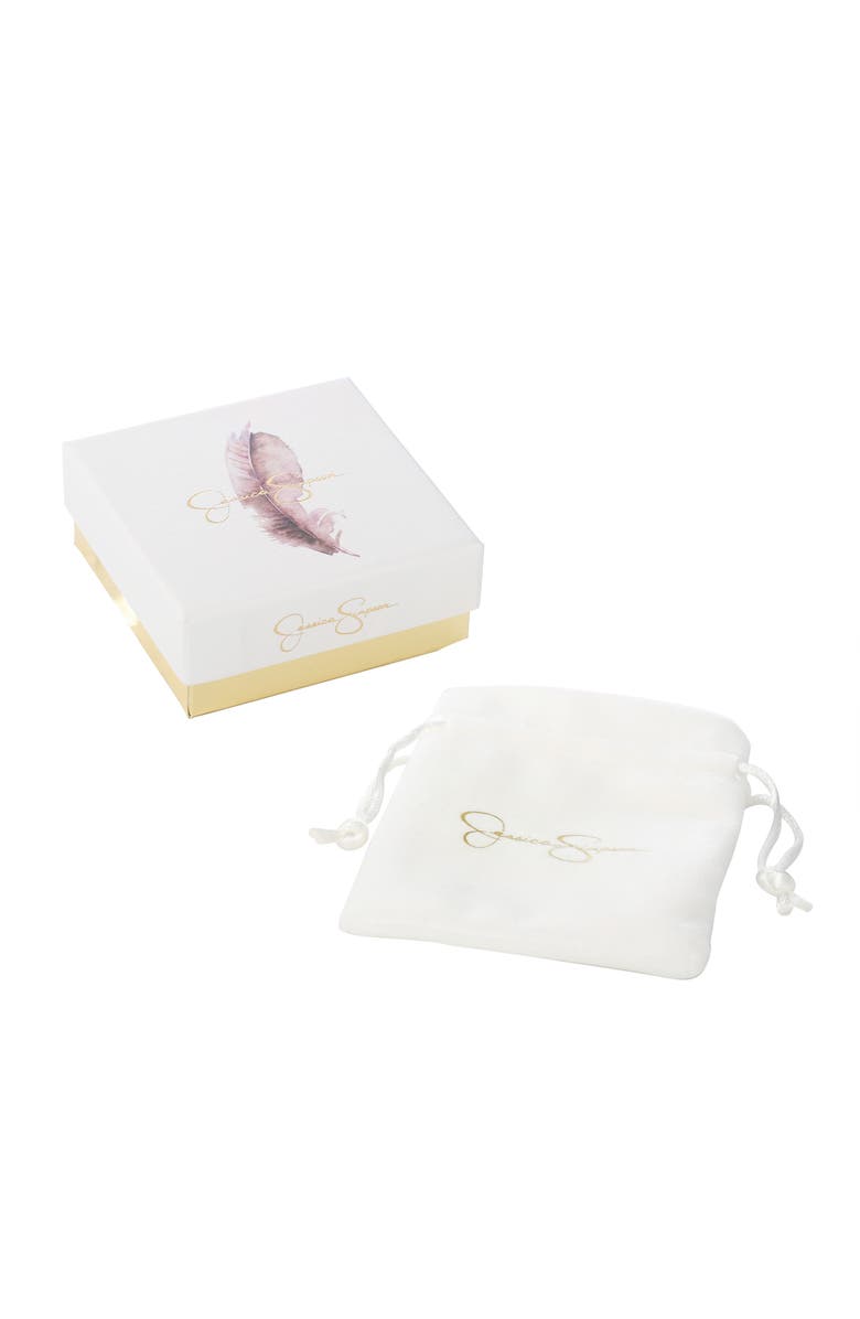 Jessica Simpson Turquoise Oxidized Dangle Earrings, Alternate, color, Gold, Turquoise