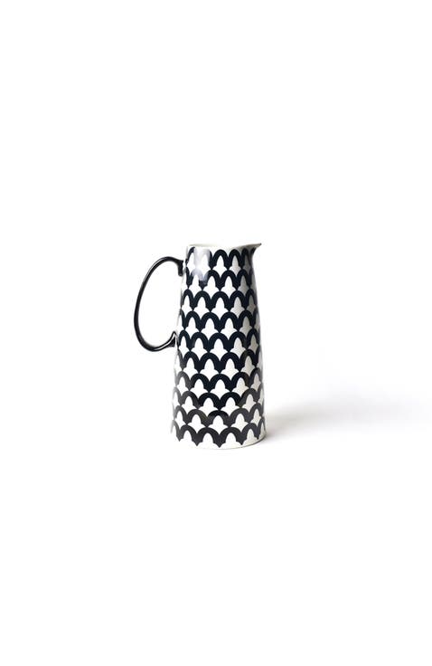 Black Arabesque Pedestal Pitcher
