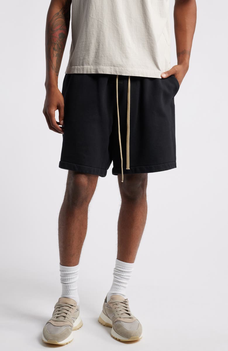 Fear of God Essentials Gender Inclusive Heavy Cotton Fleece Soccer Shorts, Main, color, 