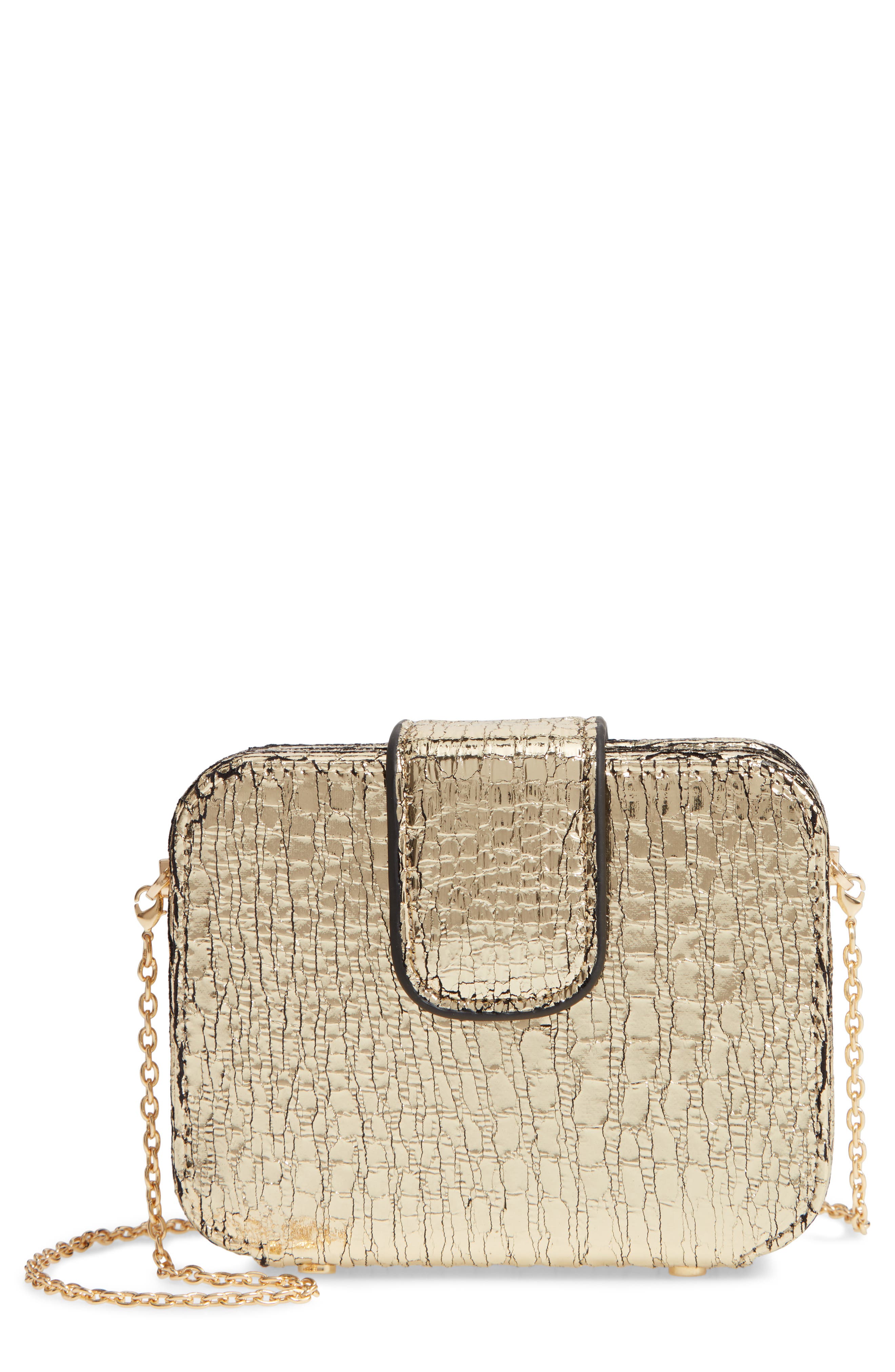 Crackle Crossbody Bag, Main, color, GOLD