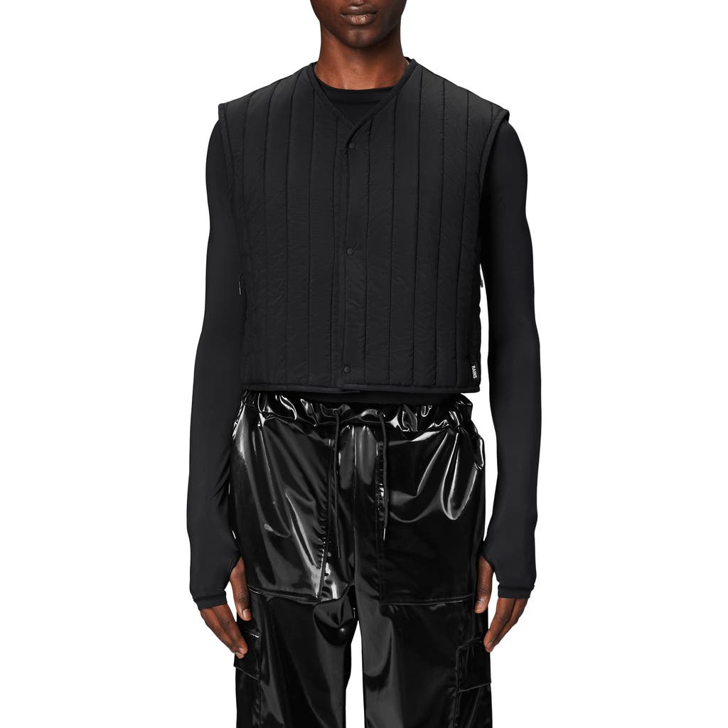 Shop Rains Banja Water Resistant Crop Liner Vest In Black