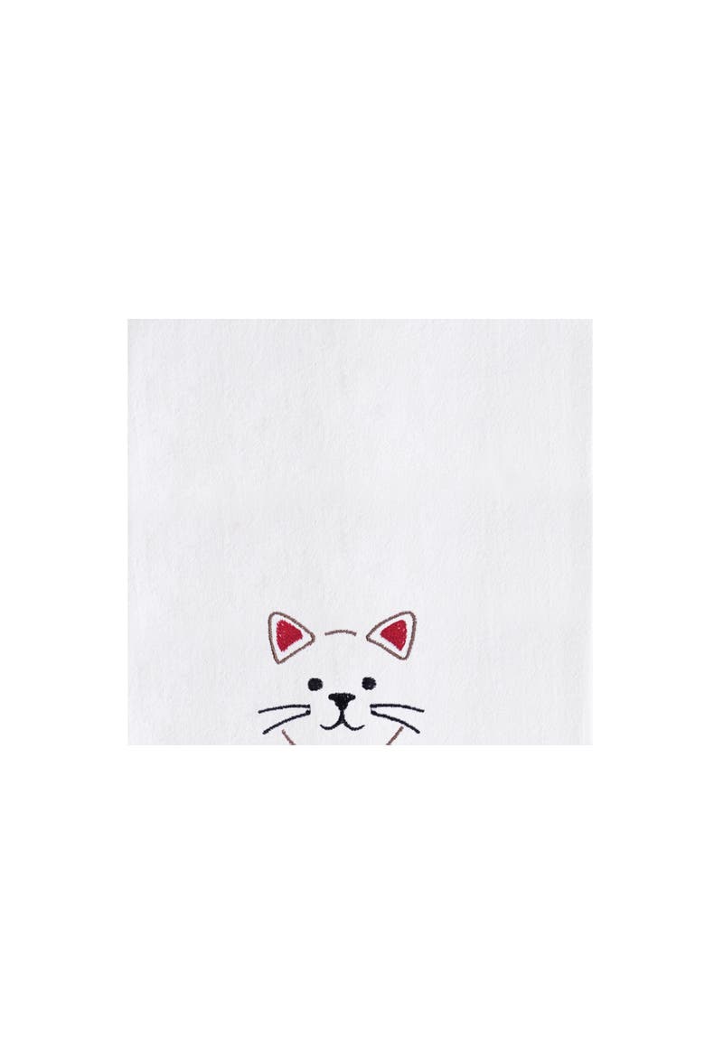 "I Love My Cat" Whiskers Embroidered 100% Cotton Flour Sack Valentine's Day Dishtowel, Alternate, color, red