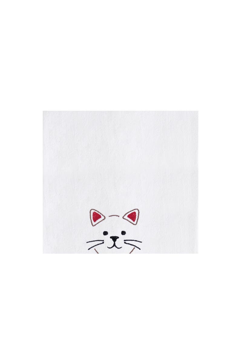 C&F Home "I Love My Cat" Whiskers Embroidered 100% Cotton Flour Sack Valentine's Day Dishtowel, Alternate, color, Red
