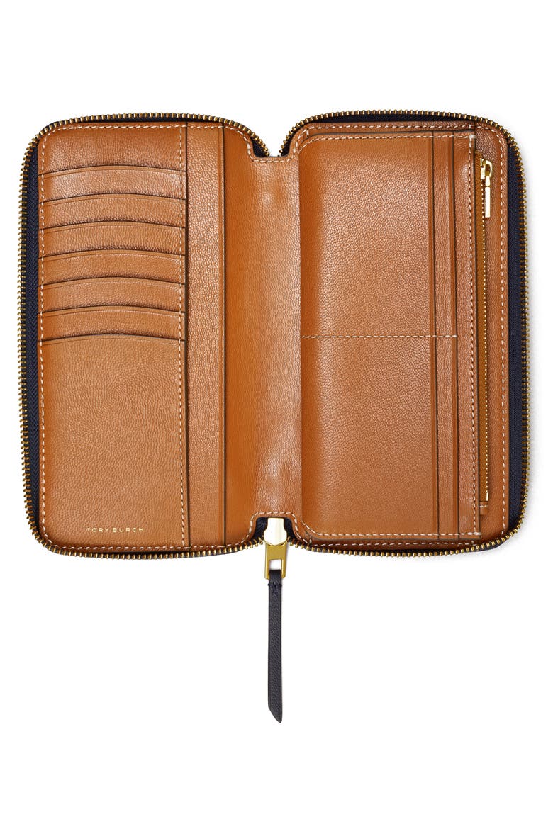 T Monogram Leather Continental Wallet, Alternate, color, MIDNIGHT