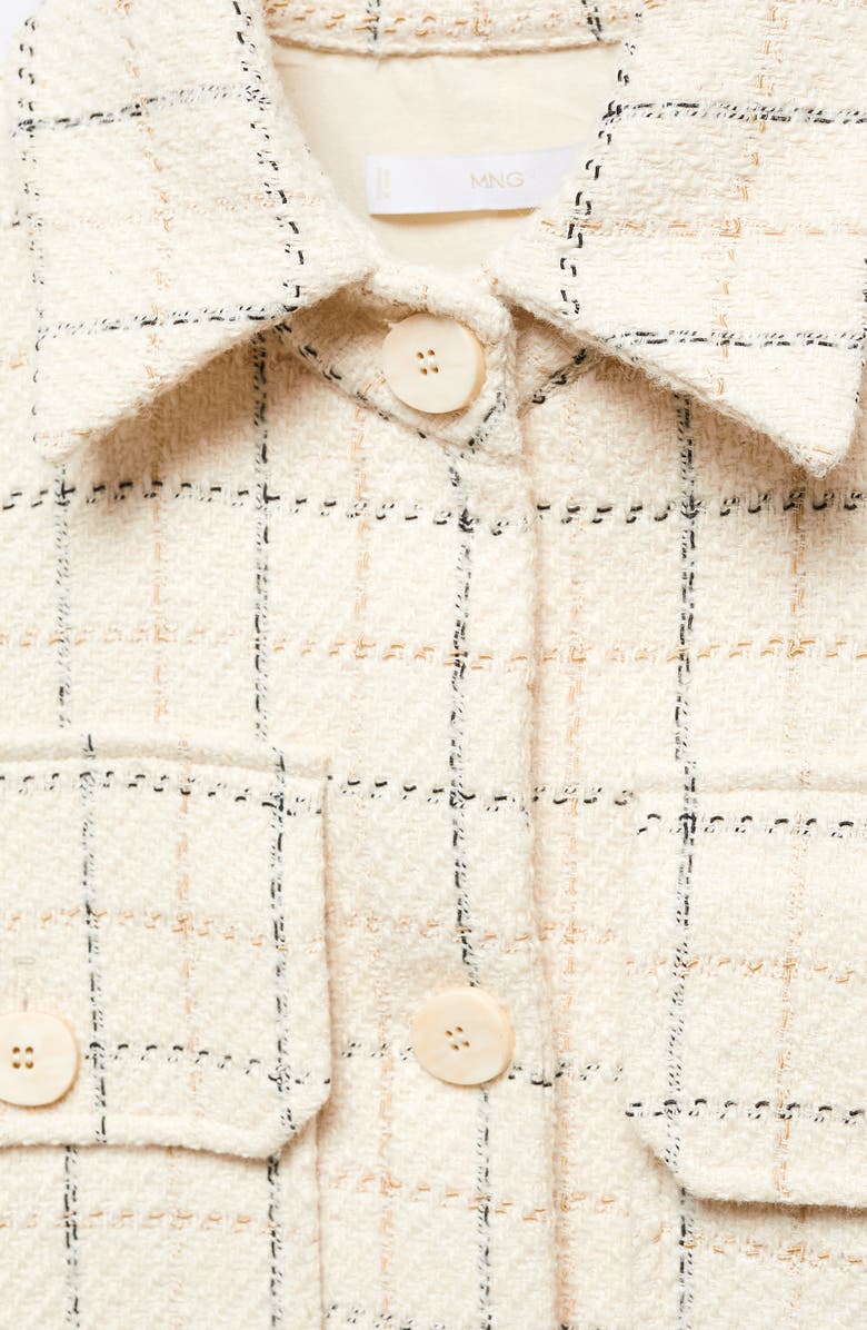 MANGO Windowpane Check Tweed Crop Jacket, Alternate, color,
