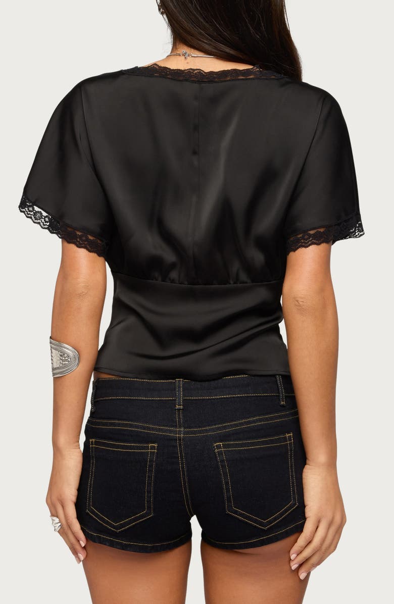 EDIKTED Ihara Lacey Cinched Waist Top, Alternate, color,