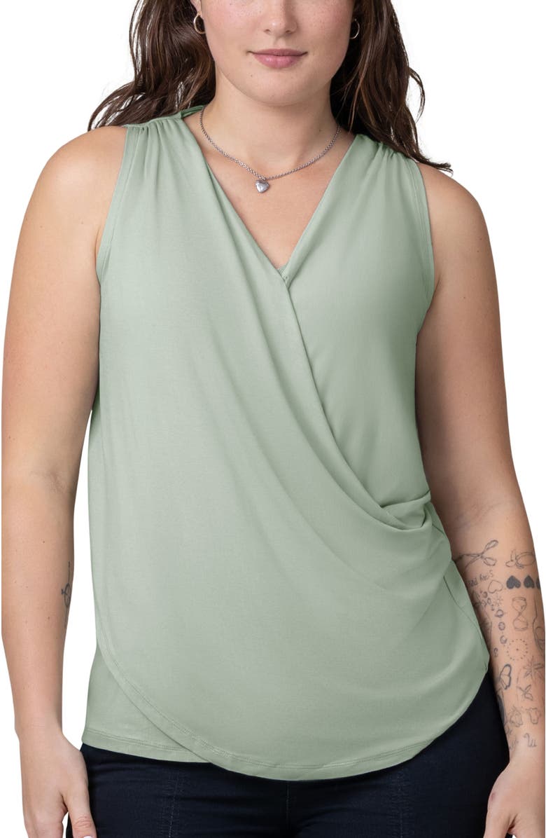 Kindred Bravely Draped Nursing Tank, Main, color, Aqua Mist