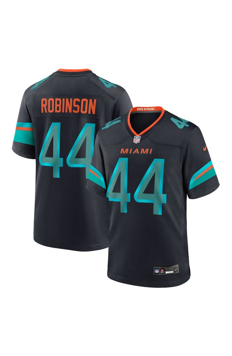 Nike Men's Nike Chop Robinson Pitch Blue Miami Dolphins 2025 Rivalries Collection Game Jersey, Main, color, Navy