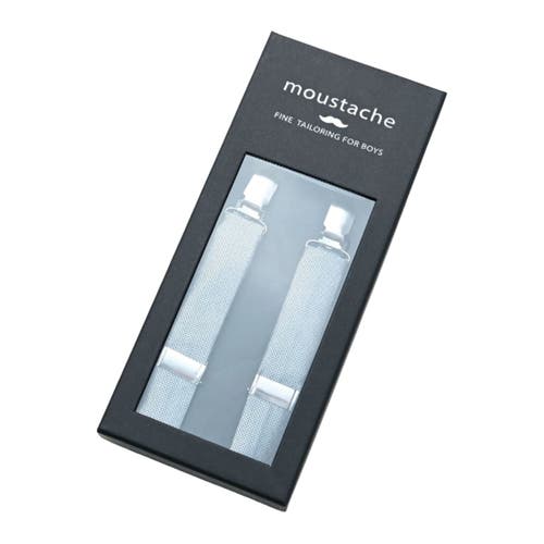 Moustache Crosshatch Suspender Set In Silver
