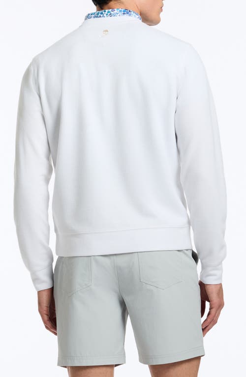 Robert Graham Colbourne Crewneck Knit Performance Pullover In White