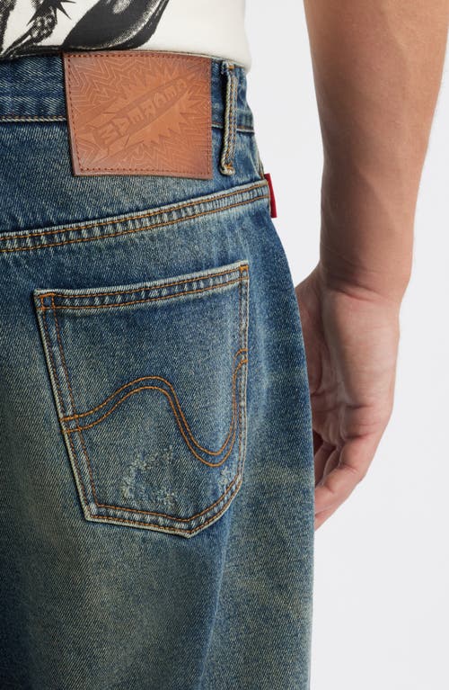 Icecream Nocturnal Ripped Cotton Jeans In Blue
