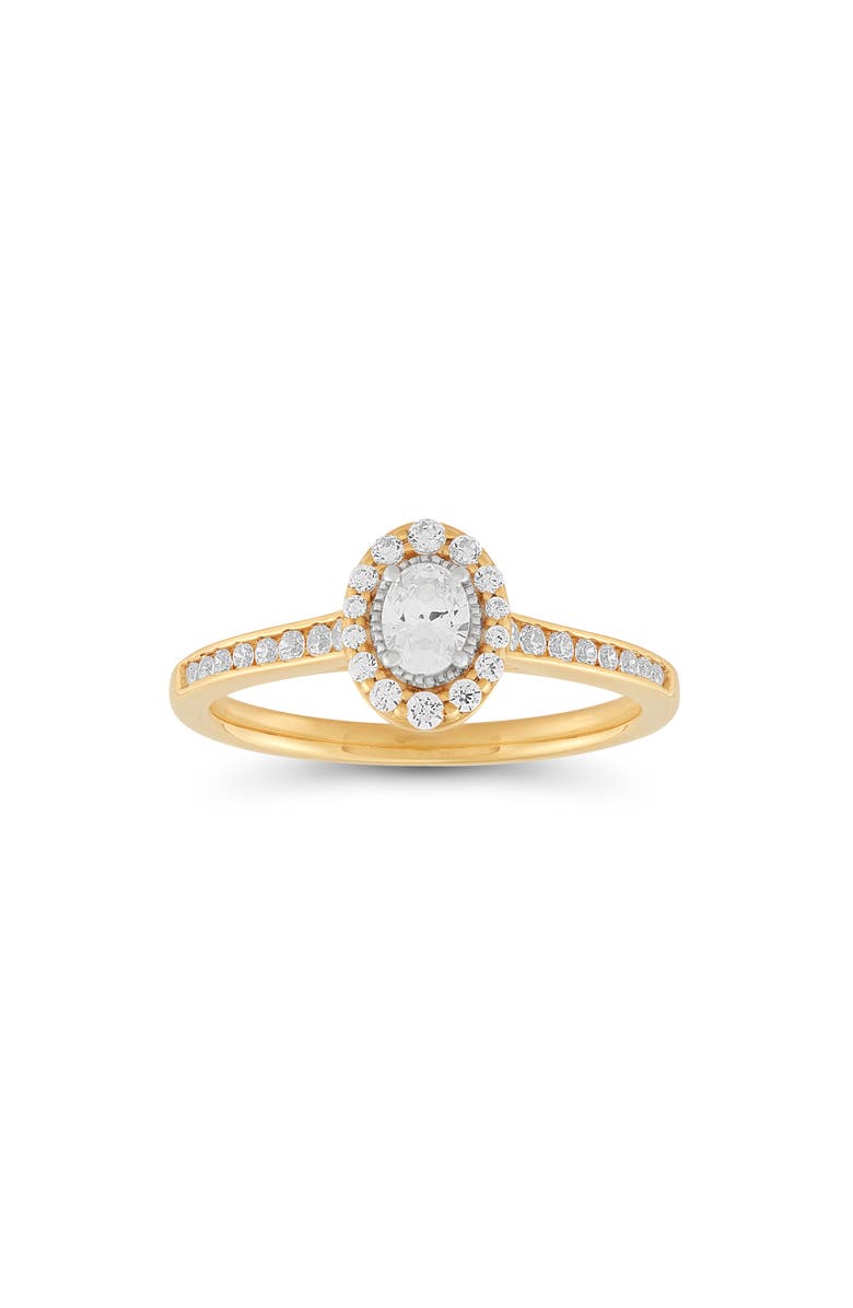 Frankie & Zoe 10K Yellow Gold Oval Diamond Halo Ring, Main, color, Yellow Gold