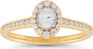 Frankie & Zoe 10K Yellow Gold Oval Diamond Halo Ring