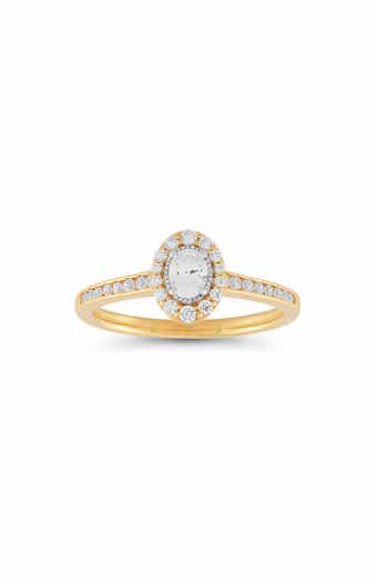 Frankie & Zoe 10K Yellow Gold Oval Diamond Halo Ring