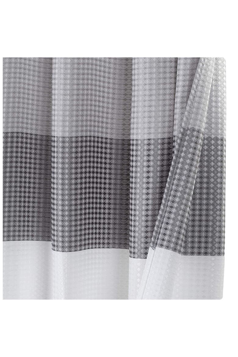 Shades Ombré Waffle Texture Shower Curtain, Alternate, color, GREY