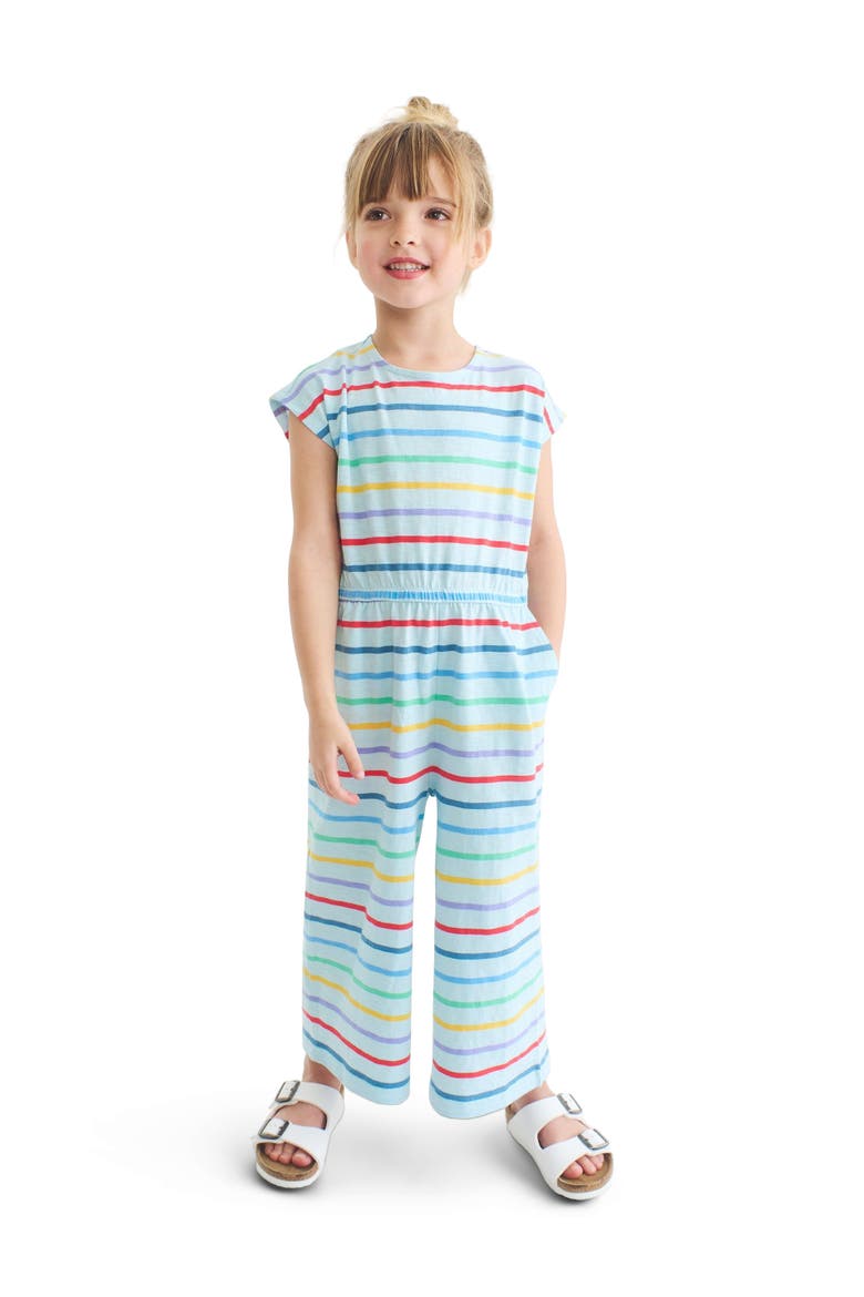 Kids Backyard Romper, Alternate, color, Saltwater Rainbow Stripe