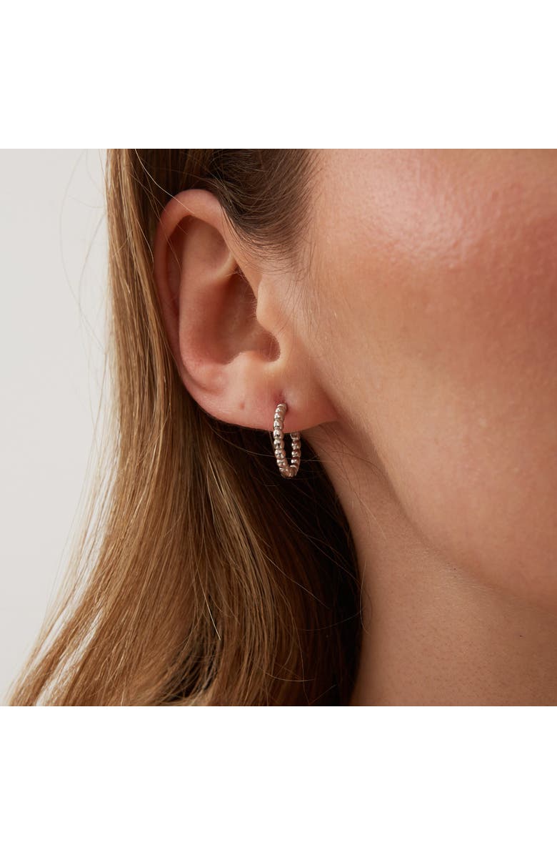 Spero London Bead Hoop Sterling Silver Earring, Alternate, color, Silver