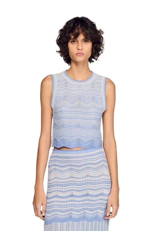 Cropped Decorative Knit Top