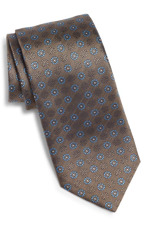Floral Medallion Silk Tie