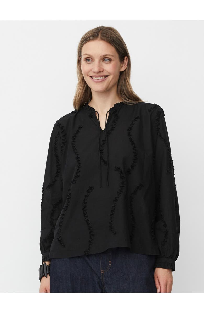 Masai Copenhagen MaDolvira Ruffle Detail Blouse, Main, color, Black