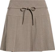 BP. Pleated Belted Plaid Minskirt