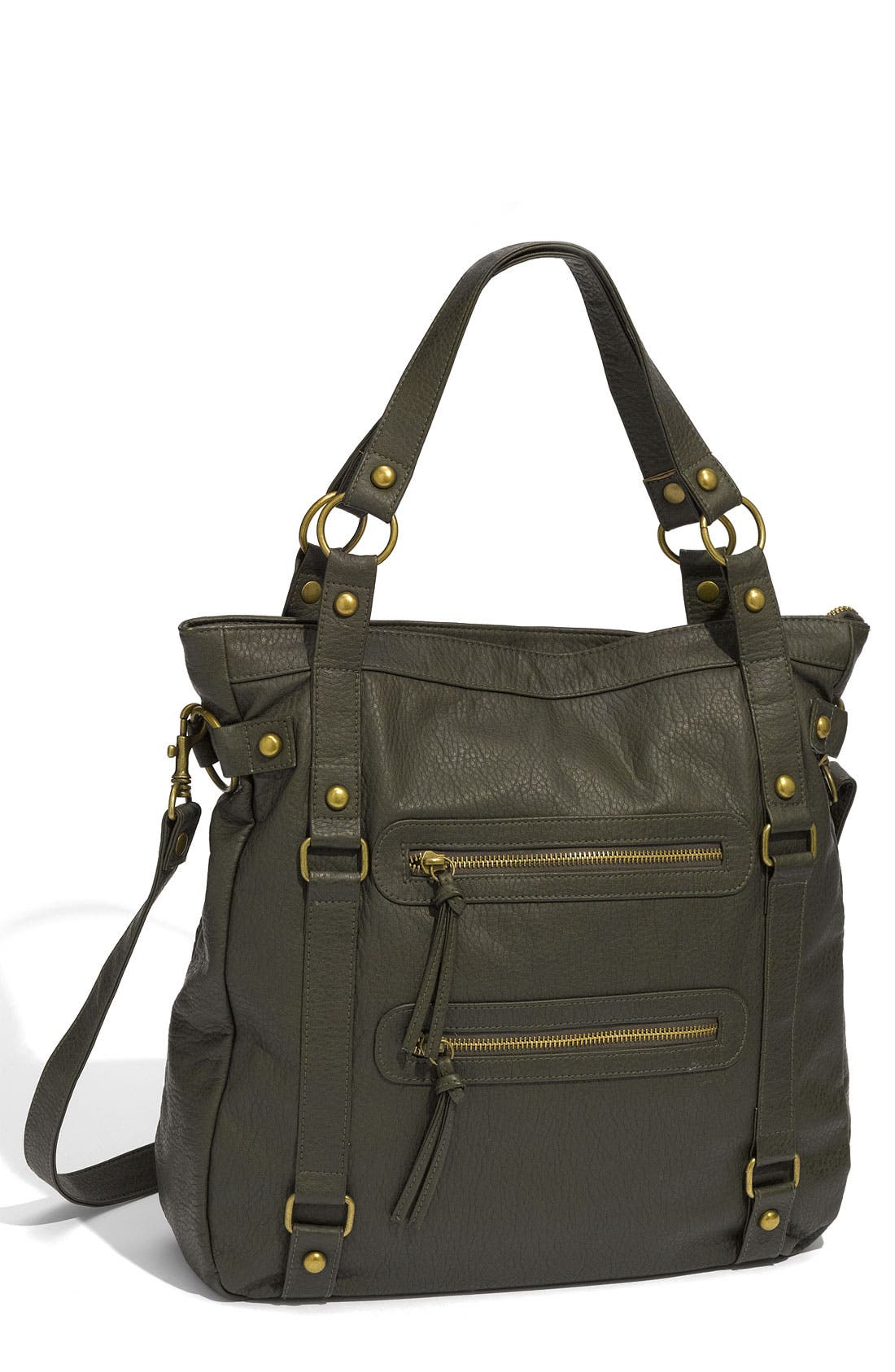 Double Zip Tote, Main, color, OLIVE