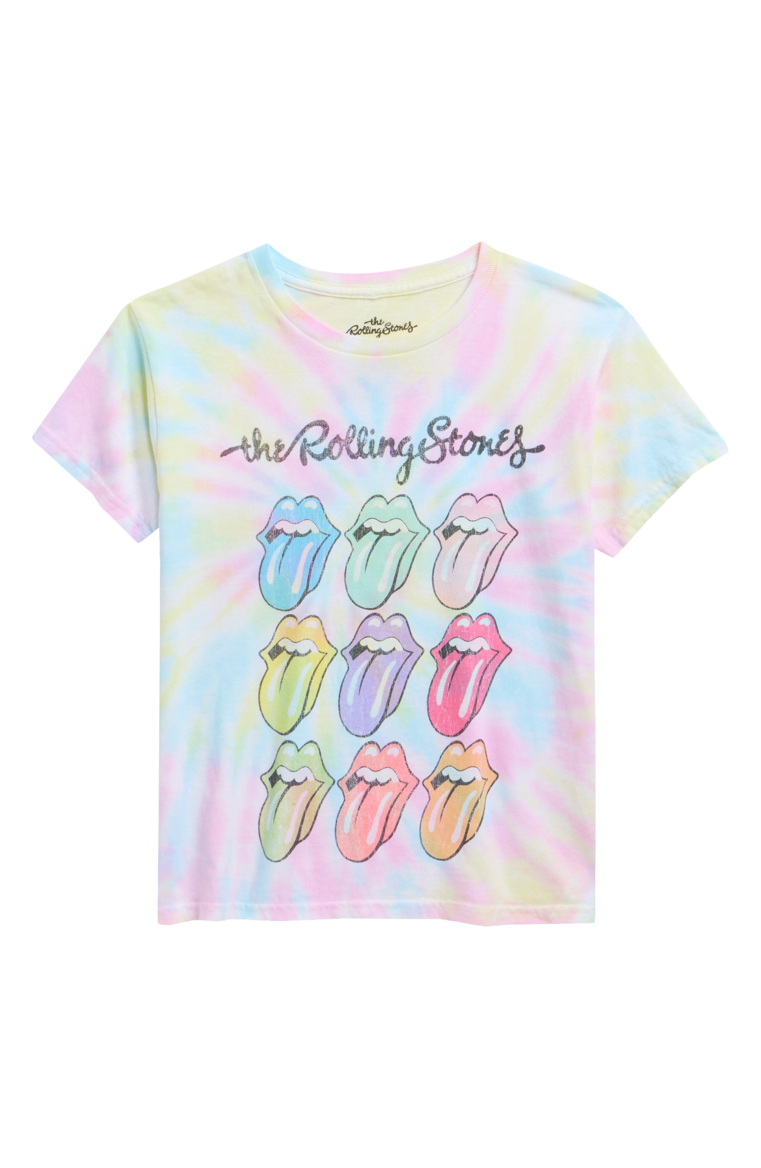 Kids' Rolling Stones Rainbow Tie Dye Graphic T-Shirt