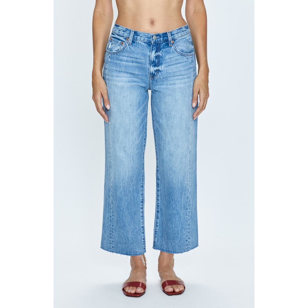 Pistola Bobbie Raw Hem Ankle Wide Leg Jeans In Facade