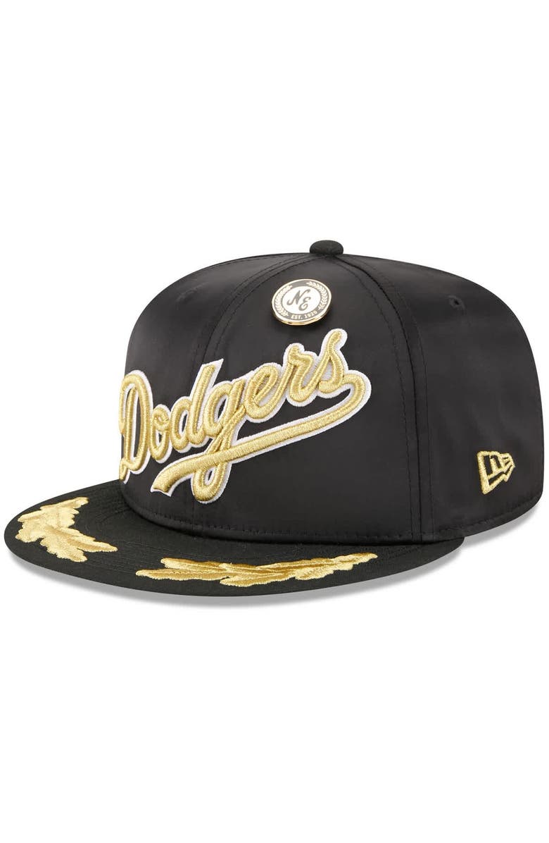 New Era Men's New Era Black Los Angeles Dodgers 2025 59FIFTY Day Gold Leaf 59FIFTY Fitted Hat, Alternate, color, Black