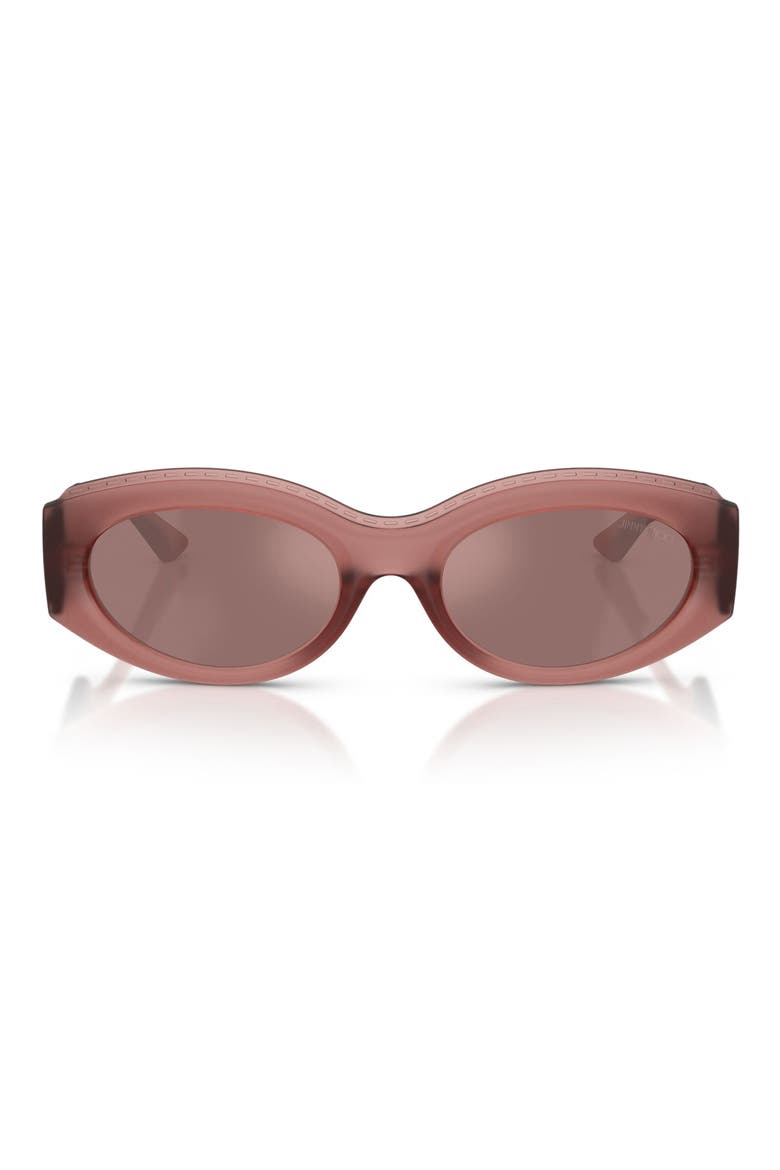 54mm Oval Sunglasses, Main, color, TRANSPARENT PINK / BROWN