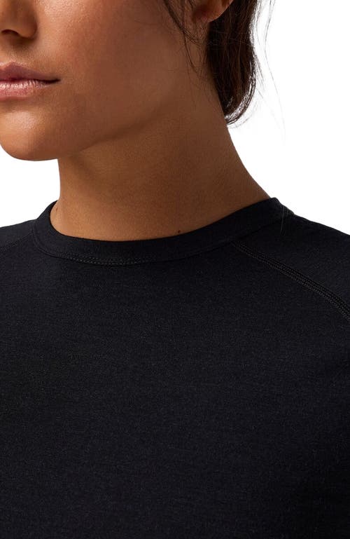 Backcountry Cedars Rws Merino Lt-wt Baselayer Crew Top In Black
