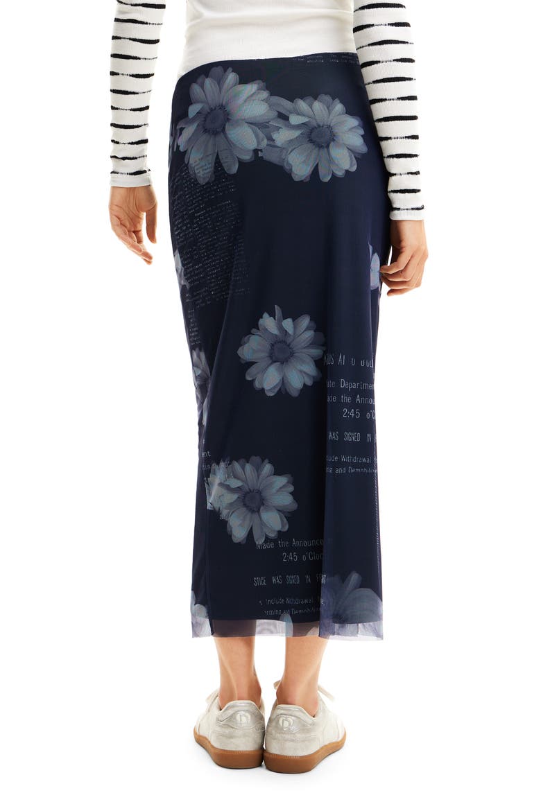 Tulle Newspaper Midi Skirt, Alternate, color, BLUE