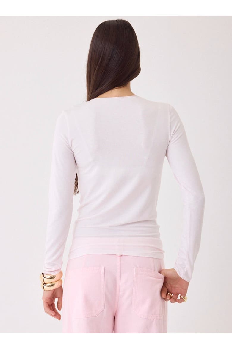 Soft Touch Long Sleeve Merrow Edge Boatneck T-Shirt, Alternate, color, BLANC
