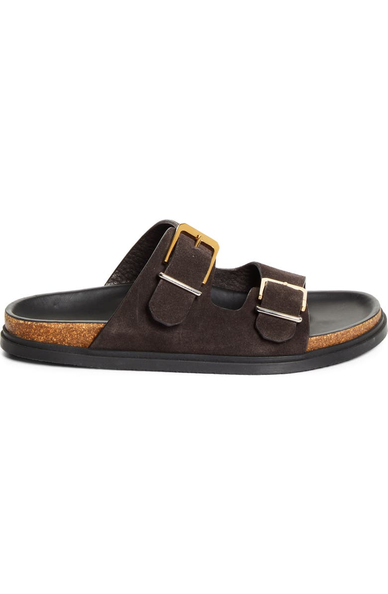 The Row Buckle Slide Sandal, Alternate, color, Coffee