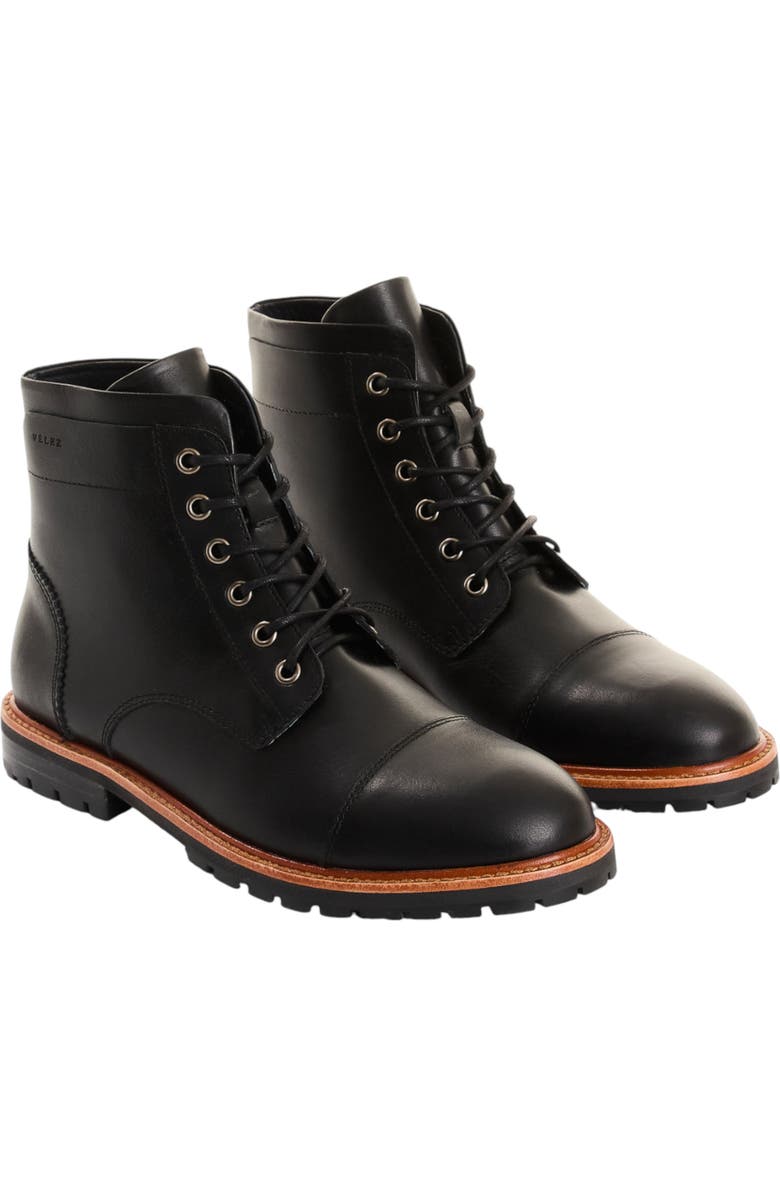 Velez Ray Leather Boots, Main, color, Black