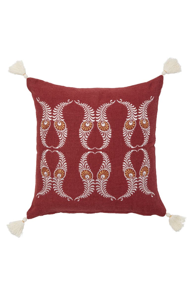 ROSELLI TRADING COMPANY Udaipur Flower Rouge Pillow, Main, color,