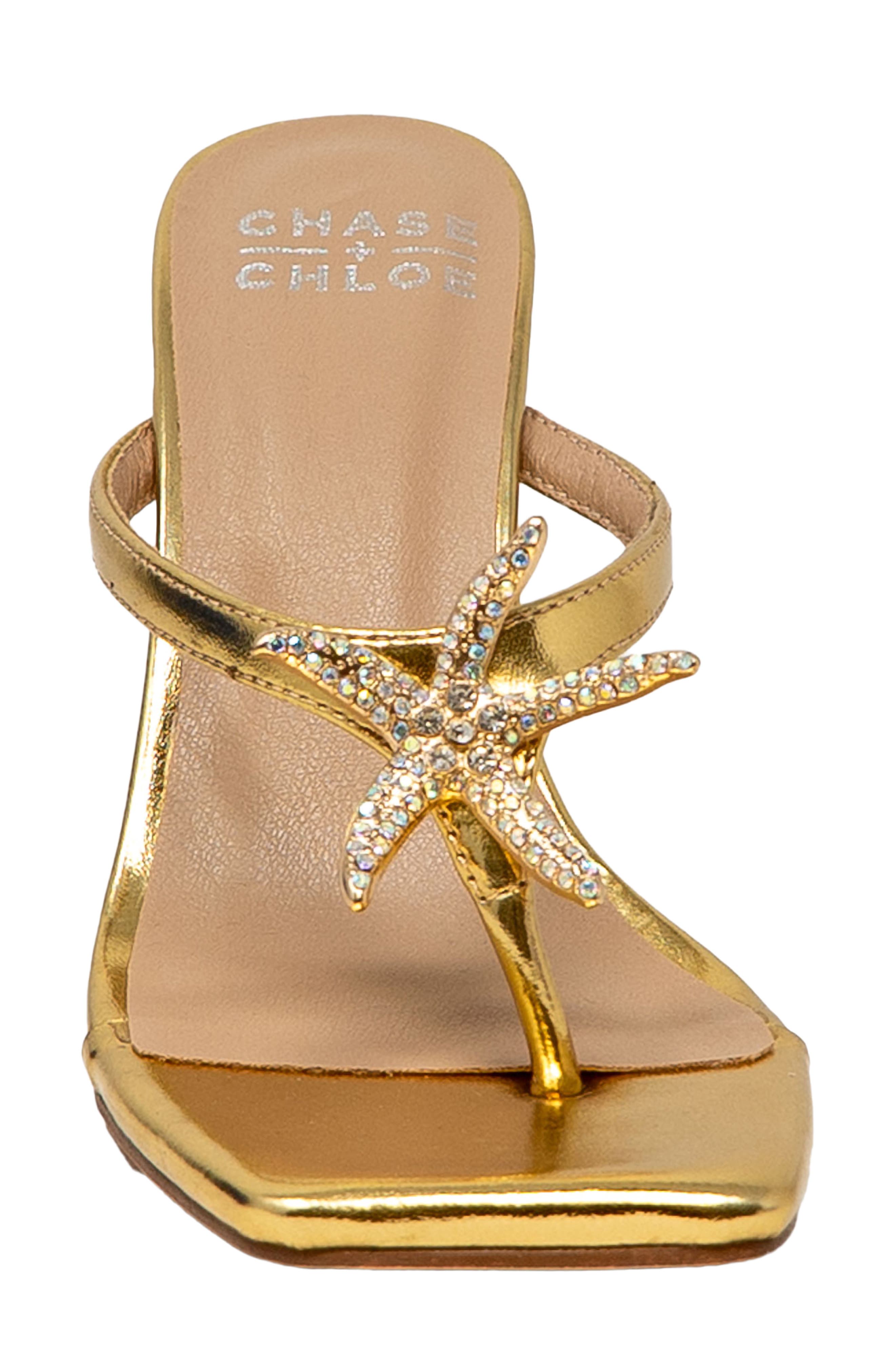 Starfish Post Toe Wedge Heel Sandal, Alternate, color, GOLD METALLIC