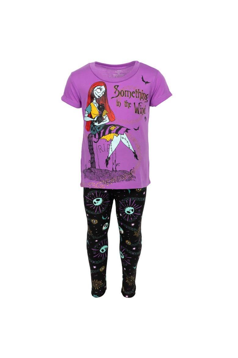 Nightmare Before Christmas Sally T-Shirt & Leggings Set, Alternate, color, Purple / Black