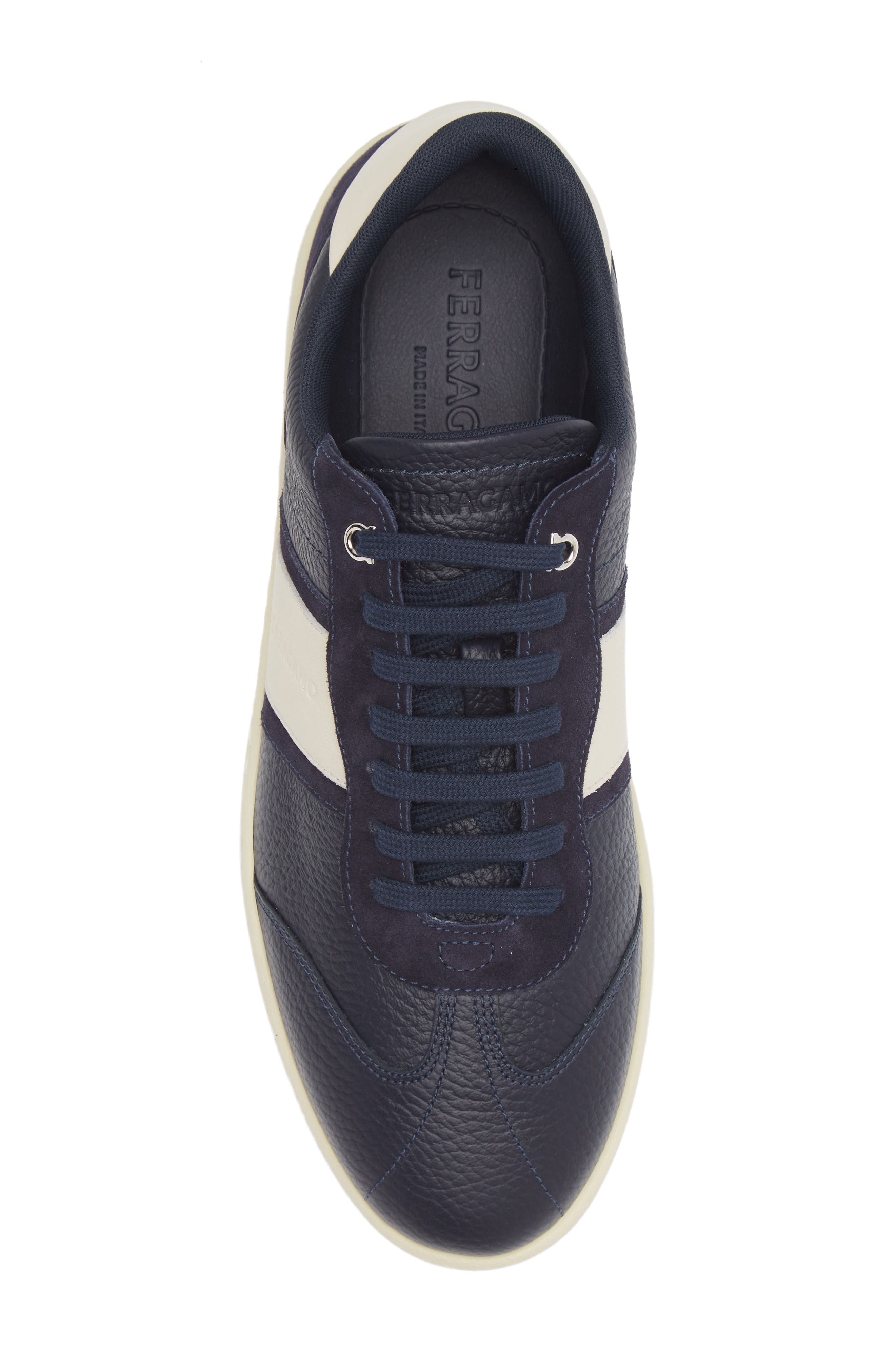 FERRAGAMO Achille 1 Low Top Sneaker, Alternate, color, Blue Marine