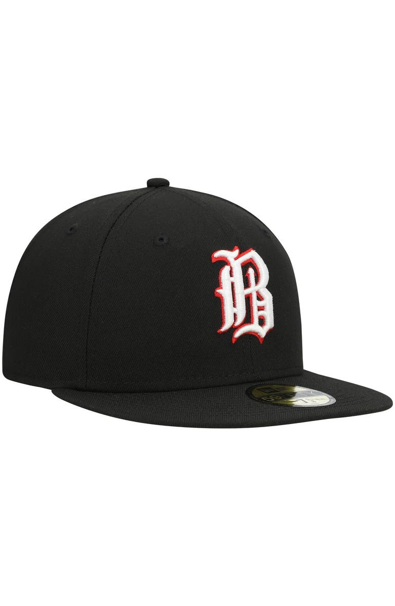 New Era Men's New Era Black Birmingham Barons Home Authentic Collection 59FIFTY Fitted Hat, Alternate, color, 