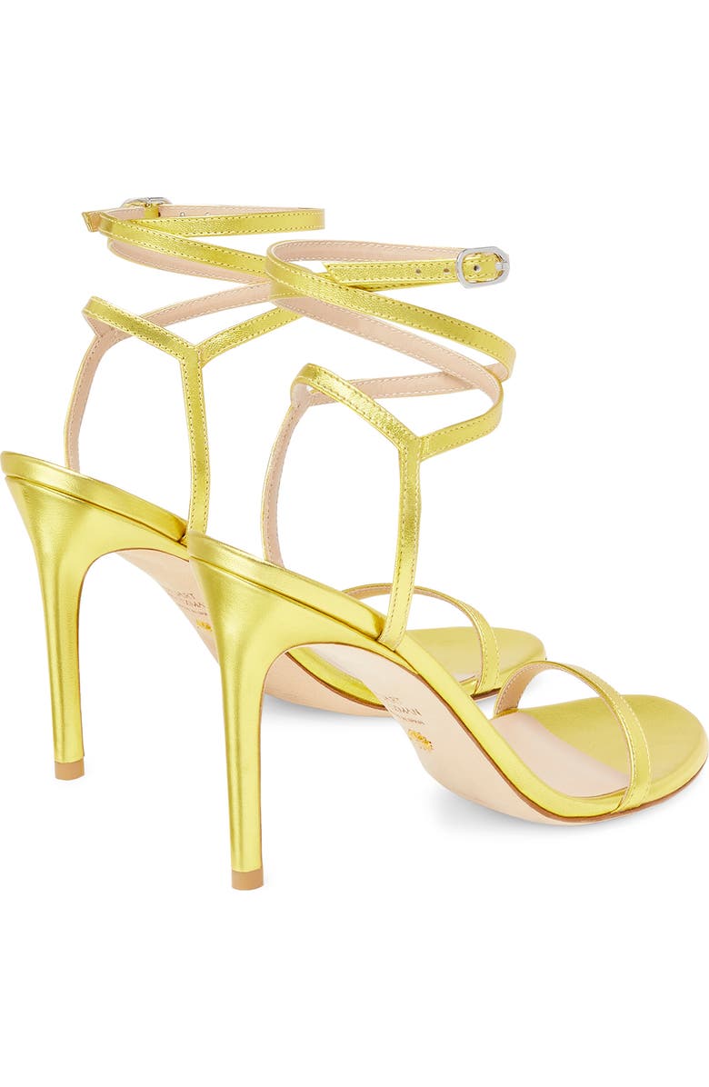 Stuart Weitzman Barelynude 100 Wrap Sandal, Alternate, color, Key Lime