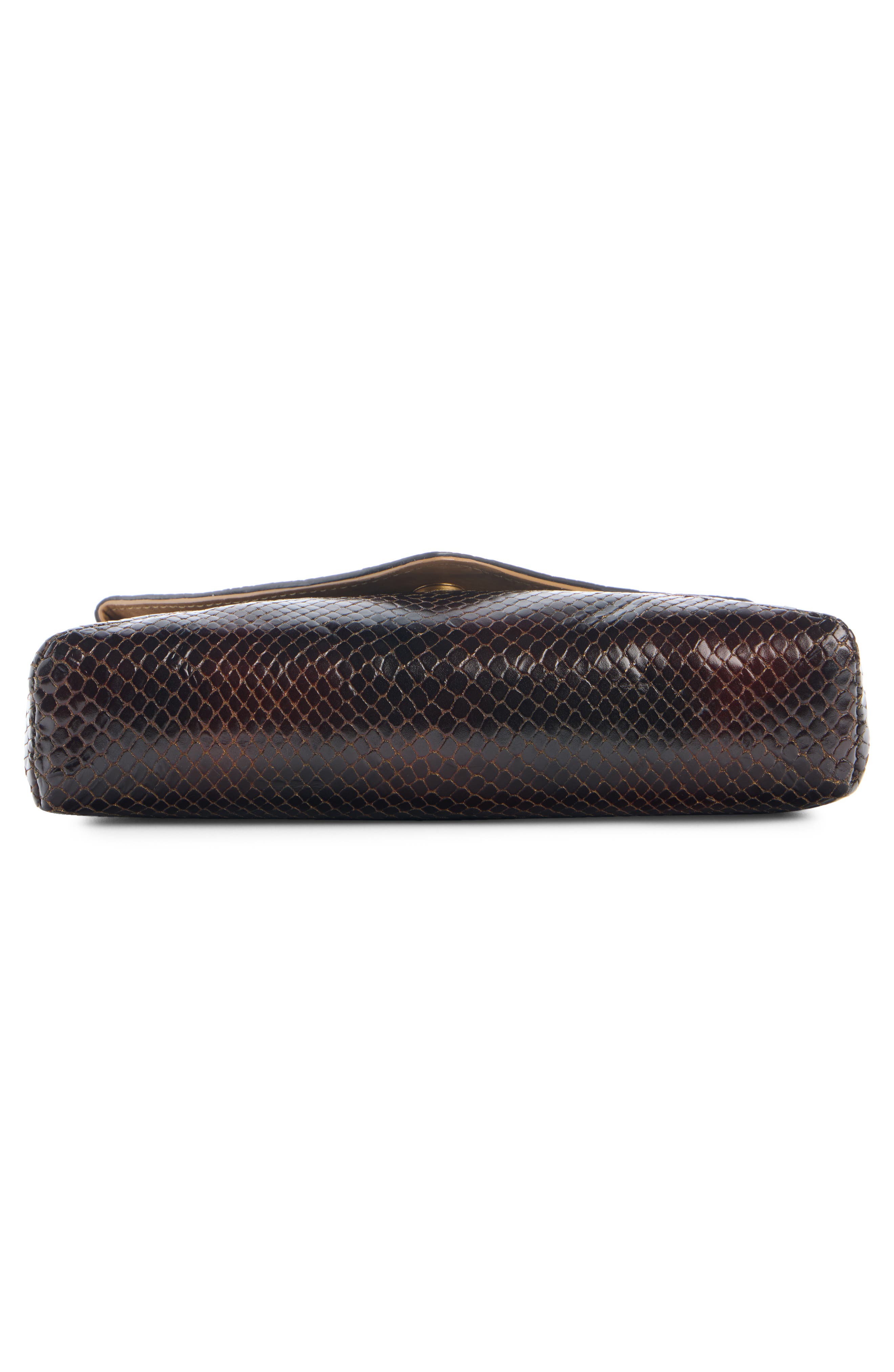 Dries Van Noten Snakeskin Embossed Leather Clutch, Alternate, color, 